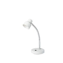 12.5&quot; in White Gloss LED Goose Neck Metal Track Table Lamp ORE KTL-1348WH - £17.55 GBP