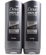 2 Dove Men Care Elements Charcoal Clay Micro Moisture Body And Face Wash... - £19.65 GBP