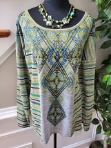 New Directions Womens Multicolor Polyester Round Neck Long Sleeve Blouse Size 3X - £20.39 GBP