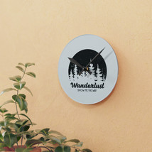 Serene Forest Wanderlust Wall Clock - Acrylic, Silent Movement, Nature Decor (Bl - £38.09 GBP+