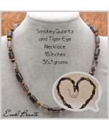 Smoky Quartz, Tiger's Eye Gemstone Necklace - New! - $25.00