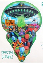 SunsOut Roswell This Way 750 pc Shaped Jigsaw Puzzle UFO Little Green Men Aliens - £15.02 GBP