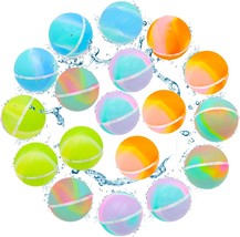 18 PCS Reusable Water Balloons Tie dye Soft Silicone Quick Fill Balloons Splash  - £29.41 GBP
