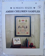 Homespun Hearts Amish Children Sampler Pattern Leaflet ABCs School Primitive - £3.91 GBP