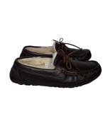 UGG Sheepskin-Lined Moccasin Slippers Mens Size 8 Dark Brown Indoor Outd... - $71.74 CAD
