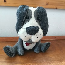 Gently Used Hallmark Gray &amp; Cream Boiled Wool or Felt I Chews You PUPPY ... - £6.85 GBP