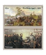 2015 49c Civil War 1865 Battle of Five Forks Appomattox Scott 4980-81 Mi... - $5.59