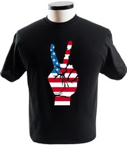 America Flag Funnyamerican Flag Peace Sign Hand Peace Sign Fourth Of July 4th - £13.54 GBP+