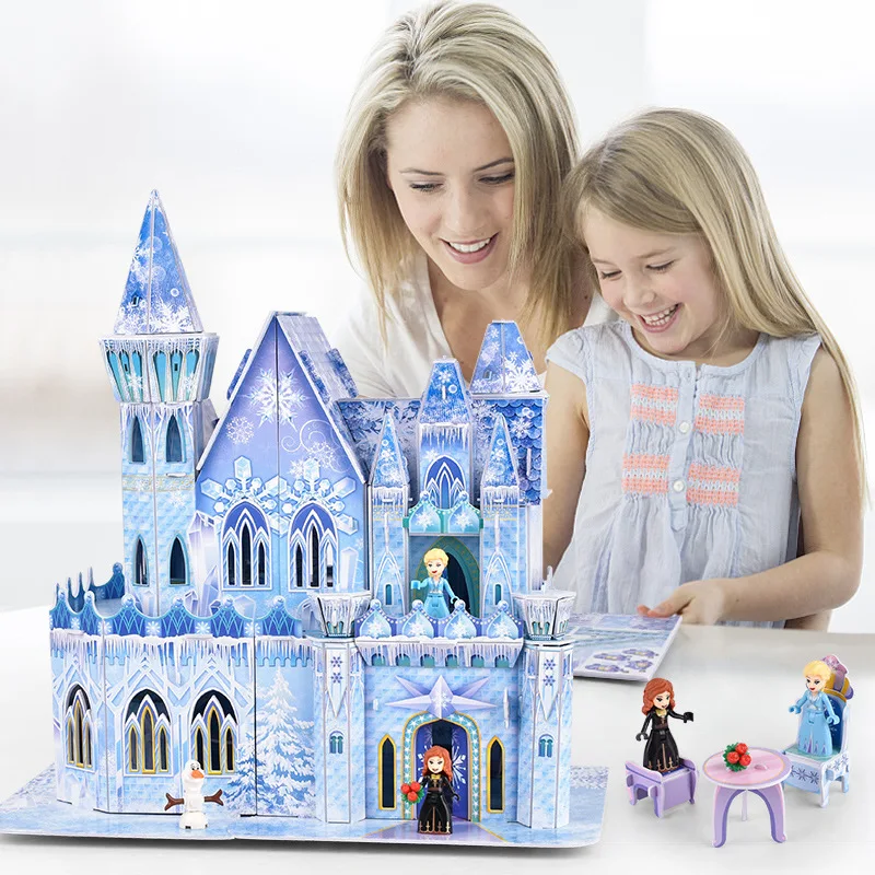 Kawaii Disney Frozen 3D Cardboard Puzzle Model Kids Cartoon Puzzles Frozen 2 - £27.72 GBP+