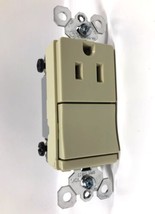 P&amp;S TM818-ICC6 Décorateur 1 Sp Interrupteur + Prise 15A Chacun. 120VAC,I... - $29.69