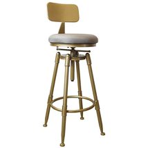 interoknack Modern Gold Adjustable Bar Stool with Backrest  Industrial ... - $369.00
