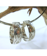 Navajo Large Sterling Hoops Stamped Sterling Wide Hoop Clip On Earrings - $57.00