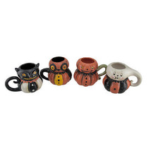 Johanna Parker Pumpkin Peeps 4 Piece Set of Vintage Style Halloween Ceramic Mugs - £69.78 GBP