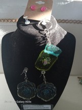 3 Piece Resin and Bead Set, 2 x pairs Earrings , 1 x  Key Chain (83) - $12.99