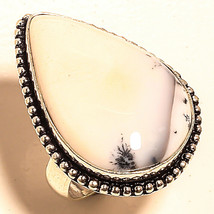 Dendritic Opal Gemstone Handmade Valentine&#39;s Day Gift Ring Jewelry 7.25&quot; SA 1731 - £3.18 GBP