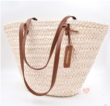 Corn Husk Weave One Shoulder Straw Bag Women&#39;s Bag Braided Bag One Shoulder Beac - £38.44 GBP