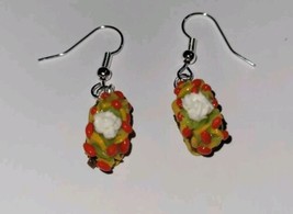 Taco Earrings Silver Wire Clay Charms Food Tacos Wires Beef - £6.84 GBP