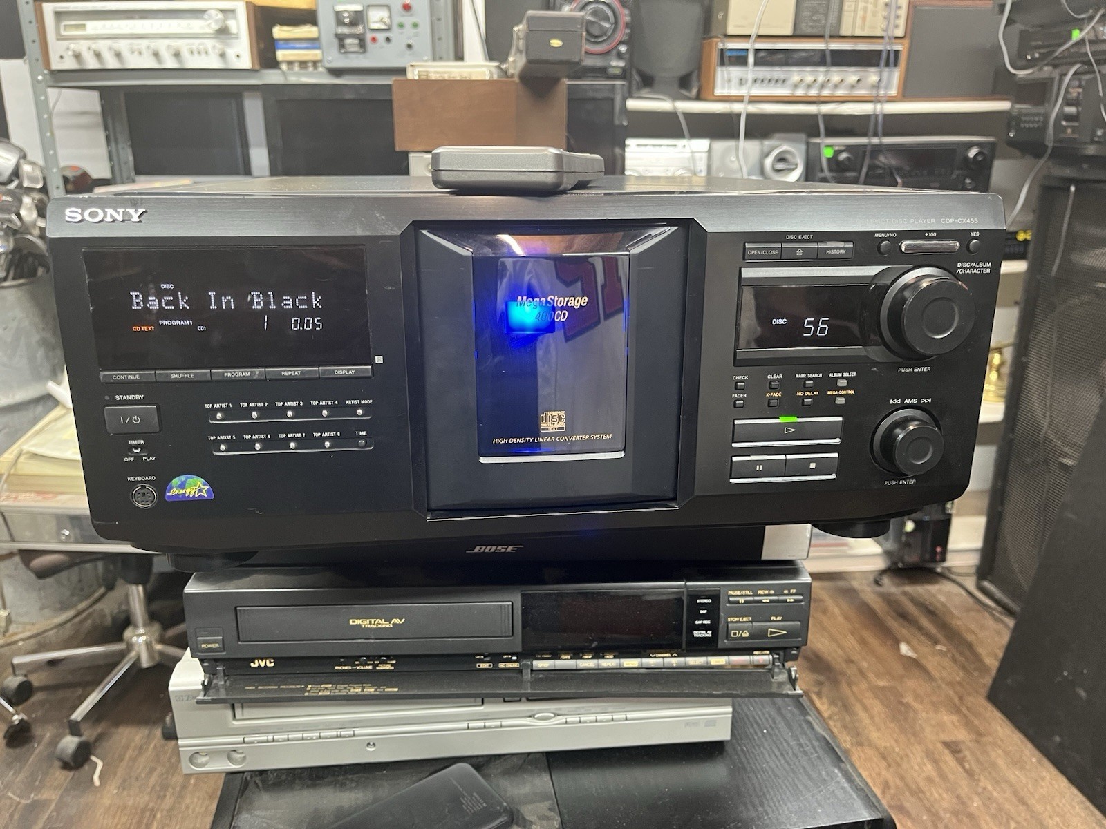 Sony CDP-CX455 400 CD Changer w/ Remote * New Belts * Tested *  			