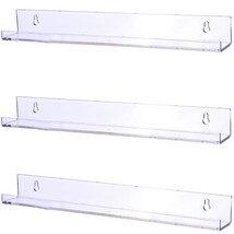 3 Pack 15 Inch Acrylic Invisible Kids Floating Book Shelves For Kids Room,Modern - £20.50 GBP