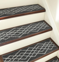 COSY HOMEER Soft Stair Treads Non-Slip Carpet Mat 28&quot;X9&quot; Indoor Runners Rhombus - £39.28 GBP