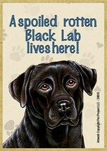 A spoiled rotten Black Lab lives here! Wood Fridge Magnet 2.5 x 3.5 Gift... - £4.60 GBP