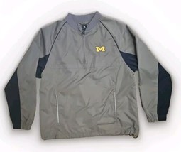 Michigan Wolverine Champion Quarter Zip Jacket Mens L Lined Windbreaker Rain - $34.60