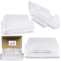 12Pcs Clear Acrylic Business Card Holder Display Stand Desktop Countertop - £15.97 GBP
