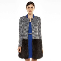 Elle Fall / Winter Coat Size: 8 (Medium) New Ship Free Wool Blend Jacket Fur - £131.34 GBP