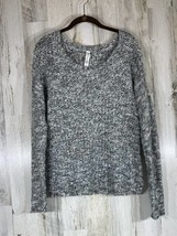 Aeropostale Womens Sweater Gray White Marled Scoop Neck Size XL - £10.82 GBP