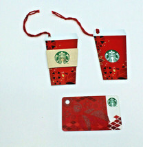 Starbucks Coffee 2013 Gift Card Paper Cup Christmas Red Zero Balance Set of 3 - £10.34 GBP