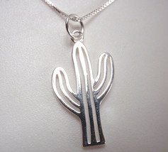Desert Cactus Necklace 925 Sterling Silver - £12.79 GBP