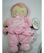 NEW Carter’s Just One Year Pink Flower Blonde Hair Doll Rattle Lovey Flo... - £10.89 GBP