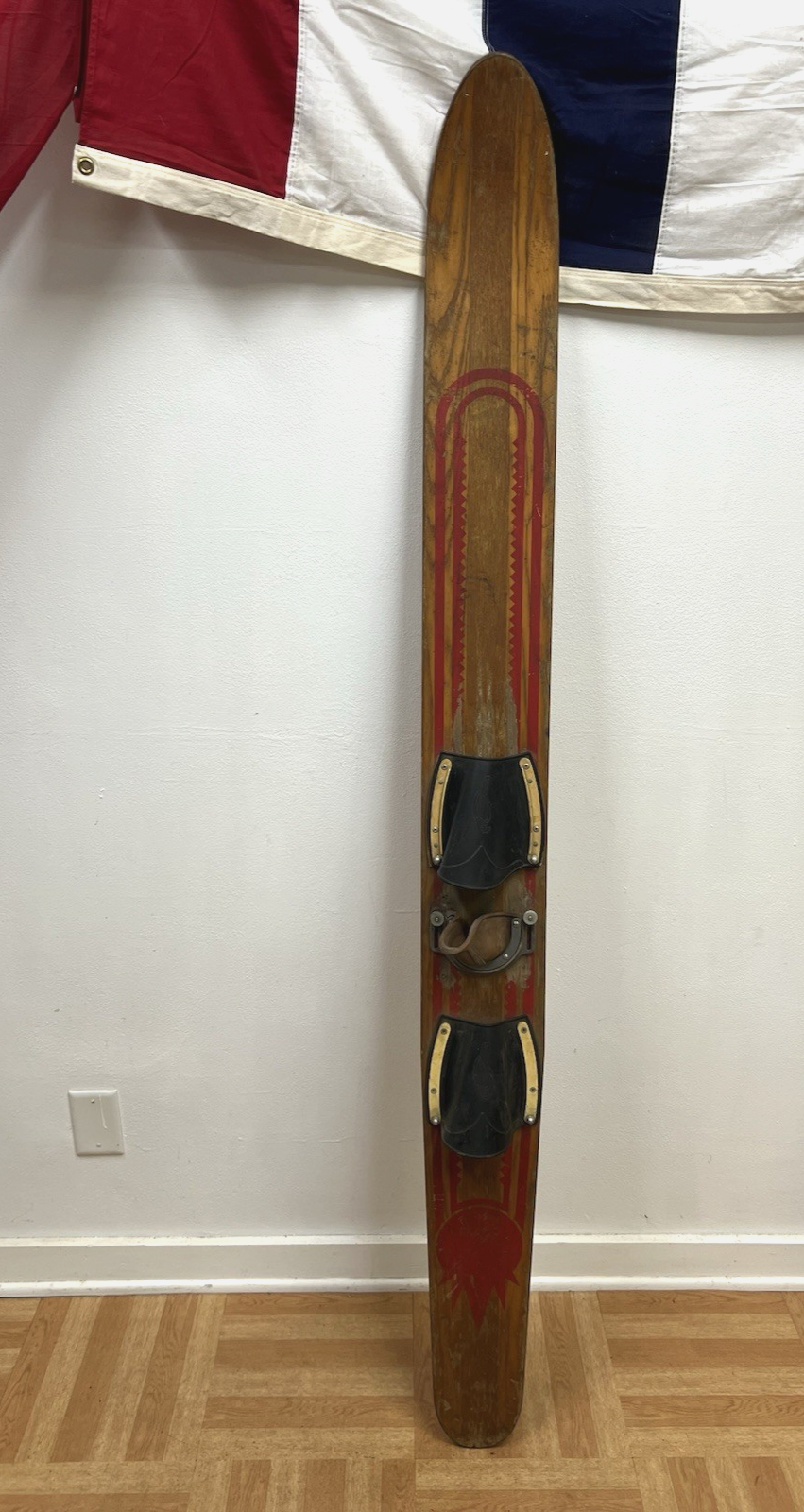 Vintage WOOD WATER SKI wall art cabin decor waterski sports slalom - $59.99