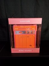 NEW Sunnylife Retro Sounds Radio - Neon Pink &amp; Orange MP3 compatible AUX AM/FM - £31.89 GBP