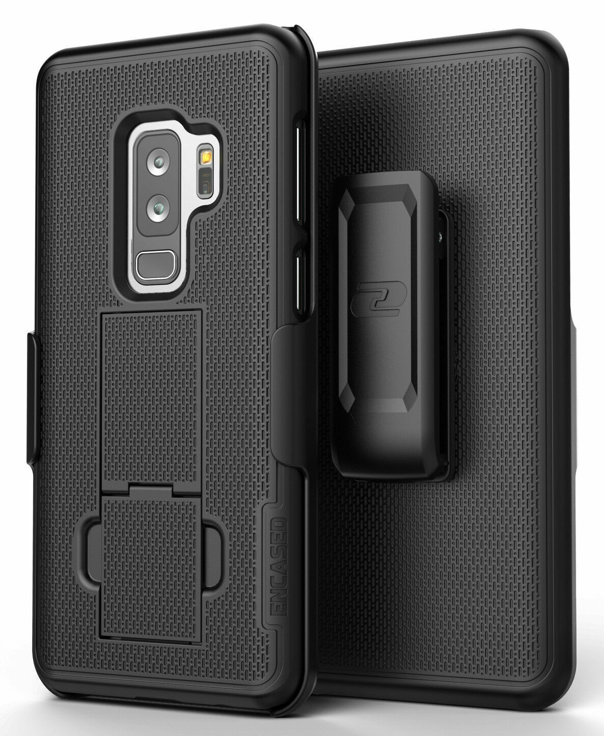 For Samsung Galaxy S9 Plus Belt Clip Holster Case, Black Shell Combo - Encased - $10.00