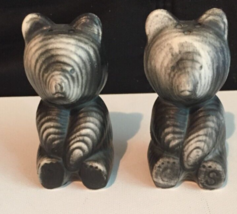 vintage Salt &amp; pepper shakers Bears black and white stamped Japan 3 inch... - $9.45