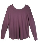 Athleta S Long Sleeve VBack Backtrack Sweatshirt Top Dark Purple Burgund... - $165.51 MXN