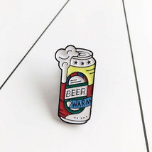 CARTOON BEER CAN Pin Brooches Enamel Lapel Backpack Jacket Fun - $5.88