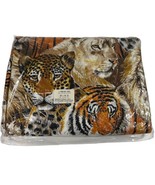 Forever Free 80 × 90 Blanket Lion Tiger Cheetah Safari New Sealed Vtg USA - $561.02 MXN