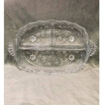 Vintage Elegant Fostoria Navarre Chintz Etched Glass Divided Serving Dish-1930s - £20.87 GBP
