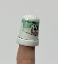 Oklahoma State Map Porcelain Thimble Mafco - £7.43 GBP