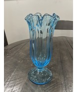 Westmoreland Light Blue Glass Handkerchief Vase 10.5” Vintage Handblown ... - $54.14 CAD