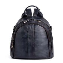 Retro Leather Bag Women Backpack 2022 New Versatile Nature Soft Cowhide Large Ca - £112.31 GBP