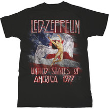 Led Zeppelin Stars N&#39; Stripes Usa &#39;77. Official Tee T-Shirt Mens Unisex - $34.20