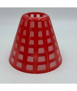 Red &amp; White Checkered Cone-Shaped Glass Lampshade - $16.82