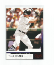 Todd Helton (Colorado Rockies) 2004 Leaf Red Foil Press Proof Parallel Card #131 - £5.41 GBP