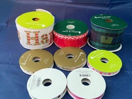 8 Roll&#39;s New Place &amp; Time Holiday Christmas Wired Ribbon Variety Sizes D... - £22.05 GBP