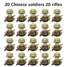 20pcs/lot WW2 Chinese Military Soldiers Building Blocks Army Figures Bricks Toys - £12.56 GBP