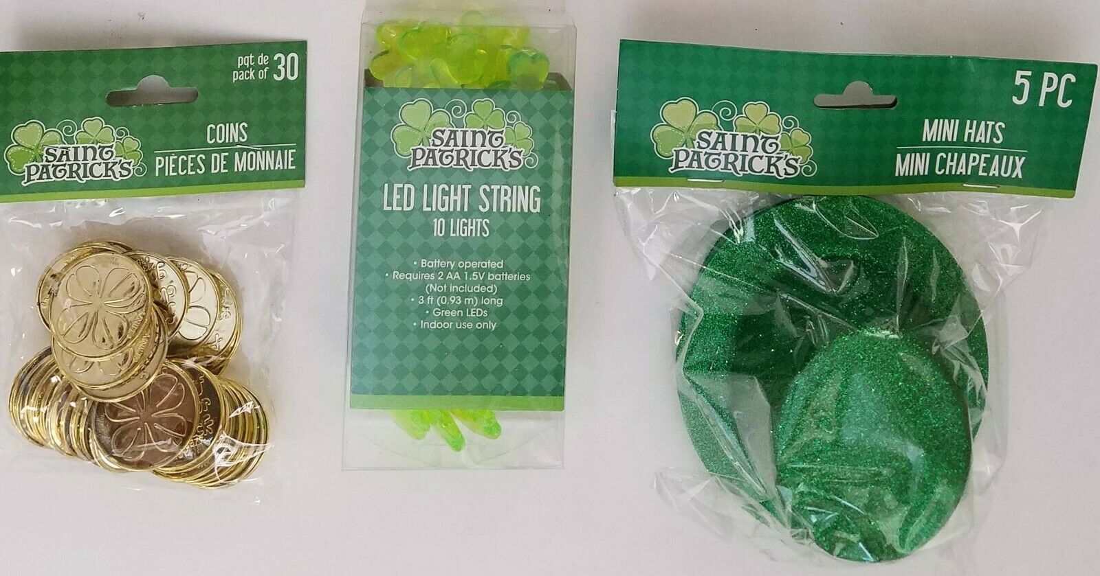 St. Patrick’s Day Leprechaun Mini-Hats, Gold Coins &amp; Light Strings,  Sel... - $2.96+