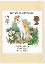 United Kingdom Postcard Stamps Nature Species At Risk 1986 17p Barn Owl - £2.36 GBP